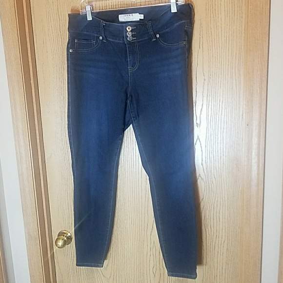 Torrid 3 Button Zipper Closure Blue Jeggings - Picture 3 of 8